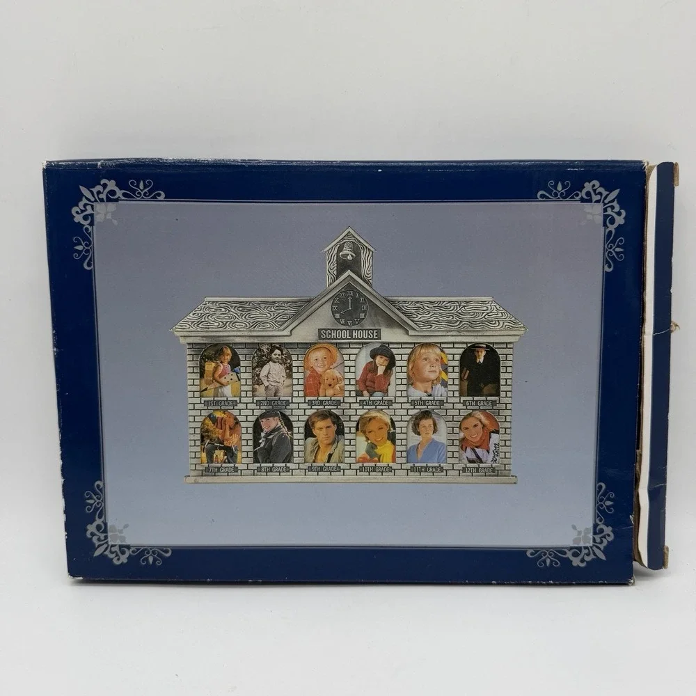 Vintage School House 1st-12th Grade Photo Frame Display Wall Hanging W/Box